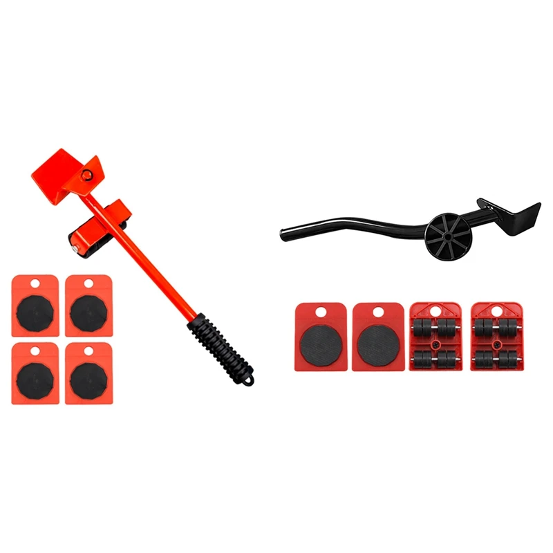 

Furniture Mover Tool Set Heavy Stuffs Moving Roller With Bar Furniture Mover Lifter Wheel Professional Moving Tool