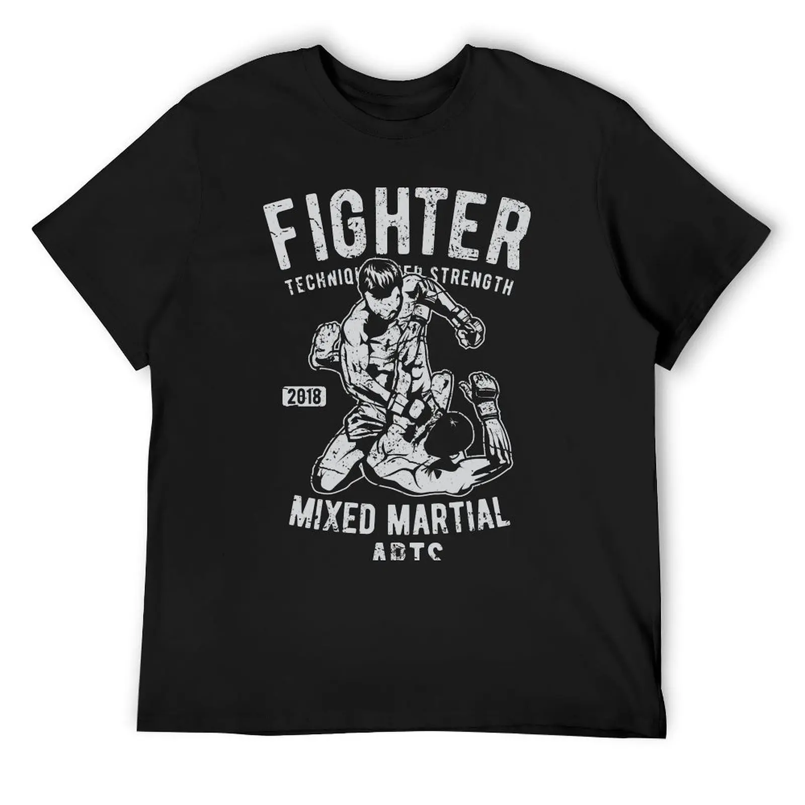 Fighter. Technique. Strength. Mixed Martial Arts. T-Shirt graphics heavyweights quick drying sweat mens tall t shirts