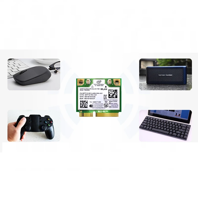 Двухдиапазонная беспроводная Wi-Fi карта для Intel 7260AC/7260HMW Bluetooth-совместимая 4,0 Mini PCI-E 2,4G/5 ГГц 300-876Mbps сетевой приемник