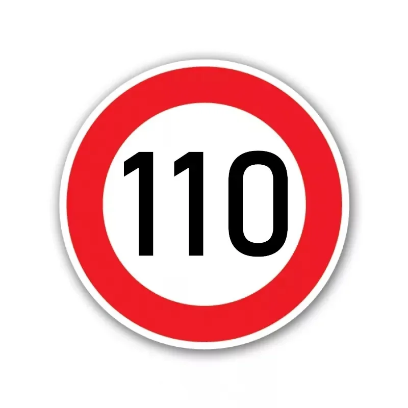 Speed Limit (110 Km), Self-adhesive Decal Car Sticker Waterproof Auto Decors