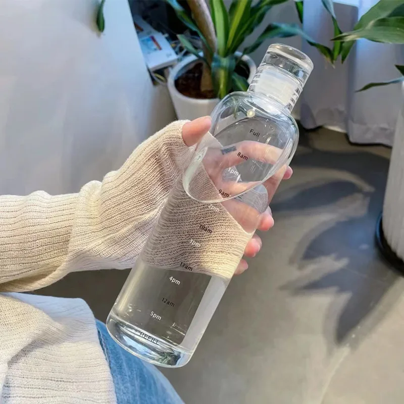 500ml Leakproof Water Bottle with Time Marker