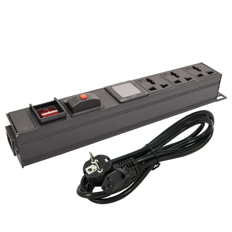 

PDU power strip network cabinet rack 3AC 10A Universal Socket with ammeter overload protection