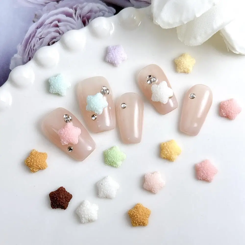 60 Stück Zufällig Gemischte Macaron-Farbige Leuchtende Harz-Mini-Sterne für Nagelkunst-Dekoration, Handgemachtes Maniküre-DIY-Zubehör – Detail 4