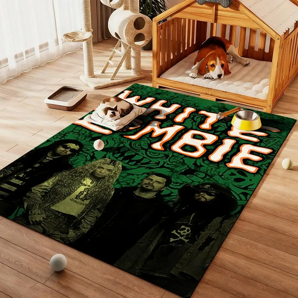 

Heavy Rock Band-W-WHITE Zombies Floor Mat Diatom Bath Mat Absorbent Quick Dry Non-Slip TPR Backing Soft Plush Draining Rugs