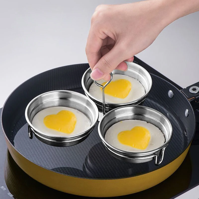 Egg Steamer Stainless Steel Egg Poacher Poaching Pan Mould Egg Steamer Egges Mold Hoousehold Kitchen Cooking Tool Gadget