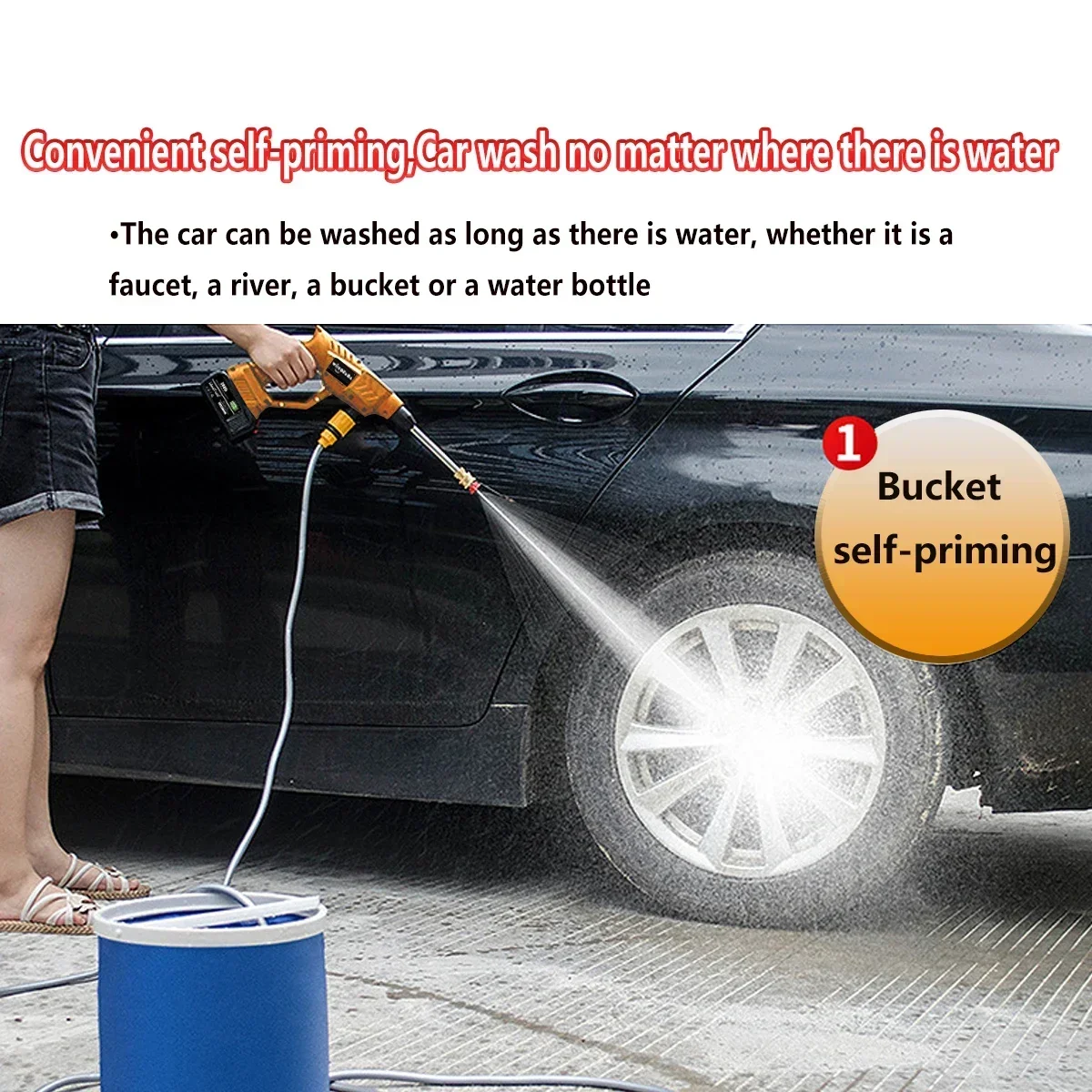 18V Wireless High Pressure Car Washer Rechargeable Auto Spray Water Car Cleaning Gun Handheld Cleaner For Makita 18V Battery