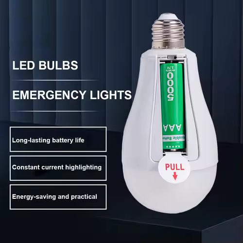 LED Bulb Light Smart Charging Chip Power Failure Emergency Home 18650 Battery Flicker-Free with Hook Detachable Emergency Bulb - Image 3