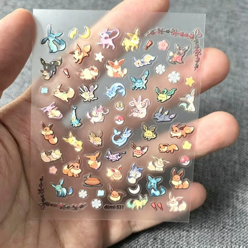 Pokemon Eevee Evolution Stickers Glaceon Leafeon Sylveon Umbreon Espeon Vaporeon Jolteon Flareon Anime Toys for Kids Scrapbook - view 4