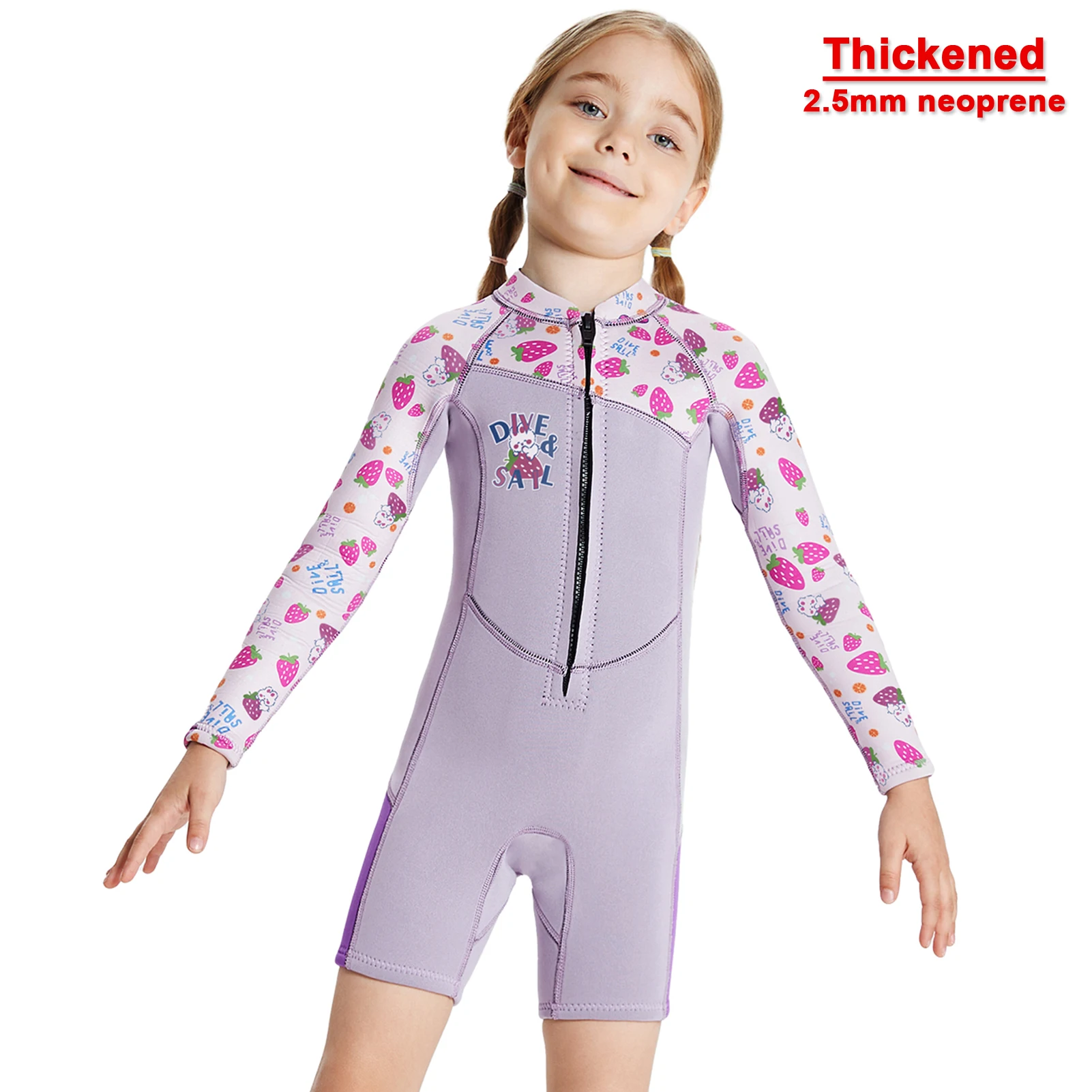 Traje de neopreno 2.5 mm una pieza manga larga para niños