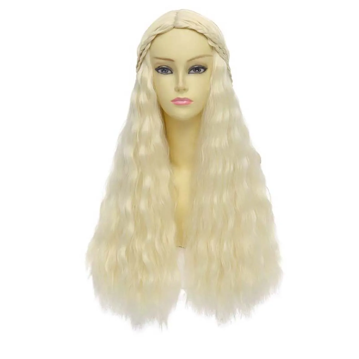 Mulheres Dragon Thrones Daenerys Targaryen Cosplay longo ondulado peruca de cabelo loiro