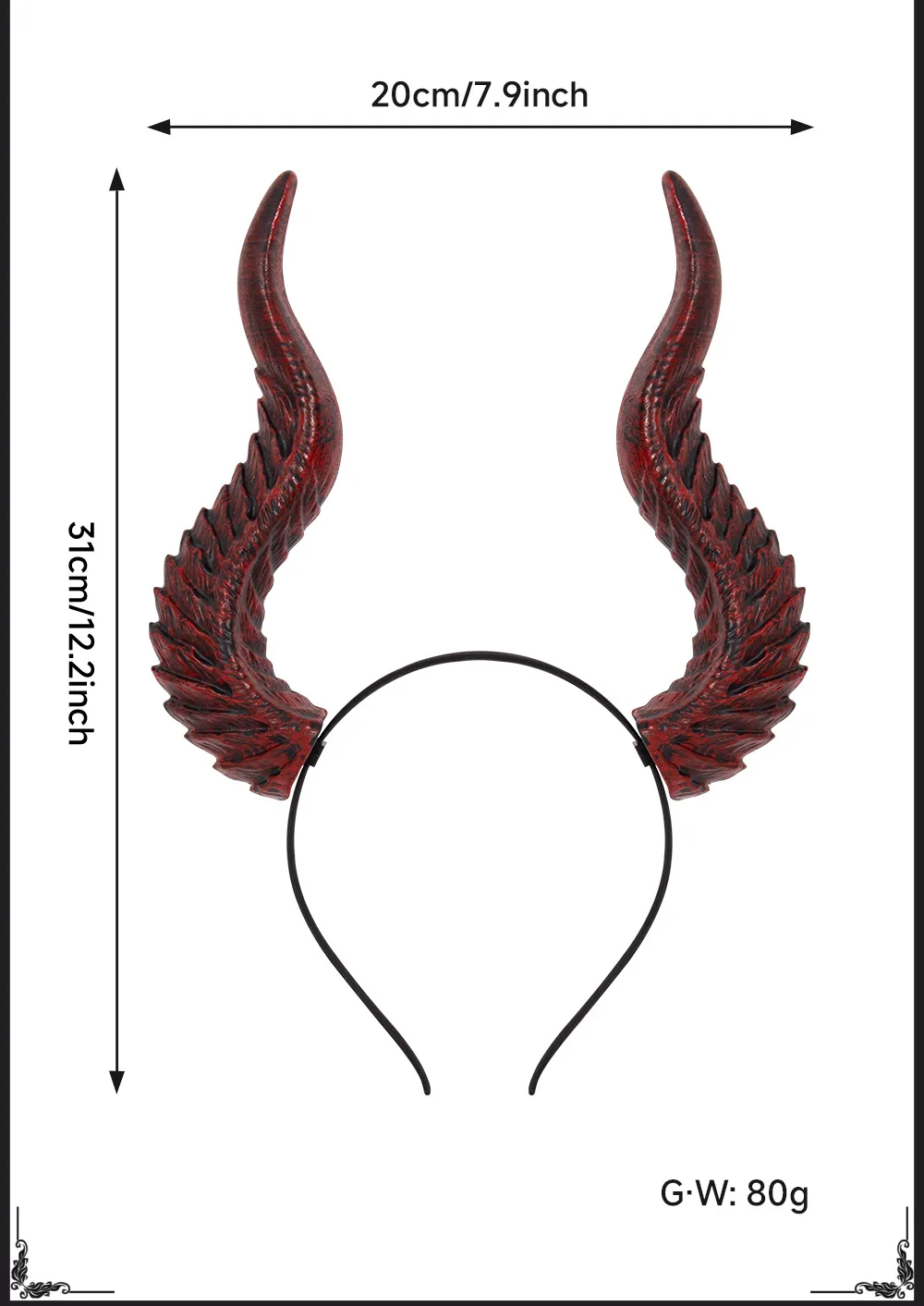2025Halloween Cosplay Teufelshorn Haarreifen DIY Montage COS Haarschmuck Requisiten Dämon Ochse Verformbares Horn – Detail 3