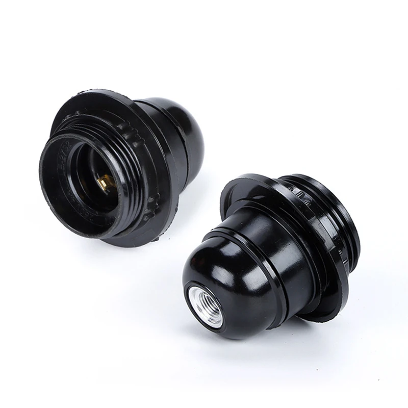 **1PC Black E27 Self-locking Bakelite Lamp Holder E14 Cap Screw LED Light Head Socket Floor Desktop Light Bulb Base