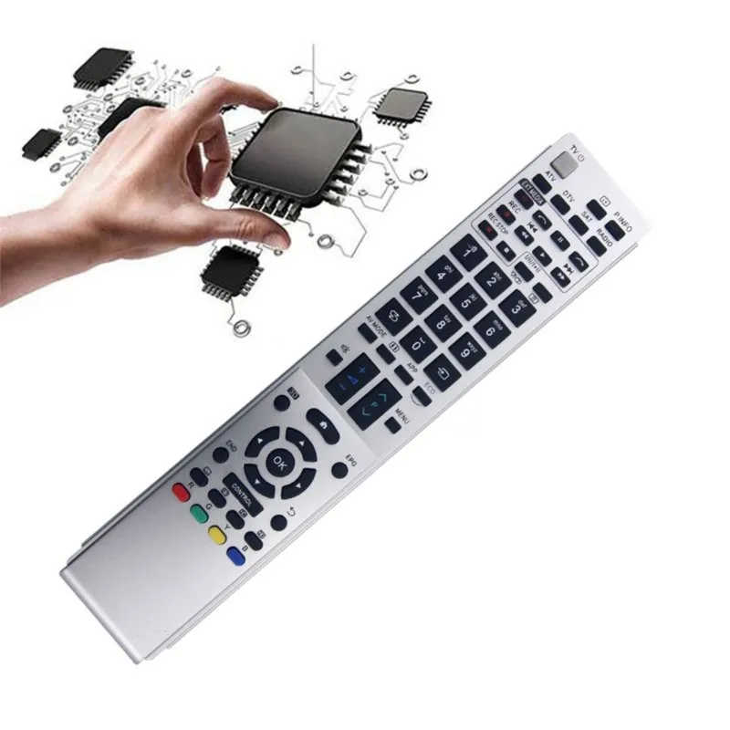 DT98 Replacement Remote Control for Sharp TV Model Code GB074WJSA Silver ABS Durable Easy Install