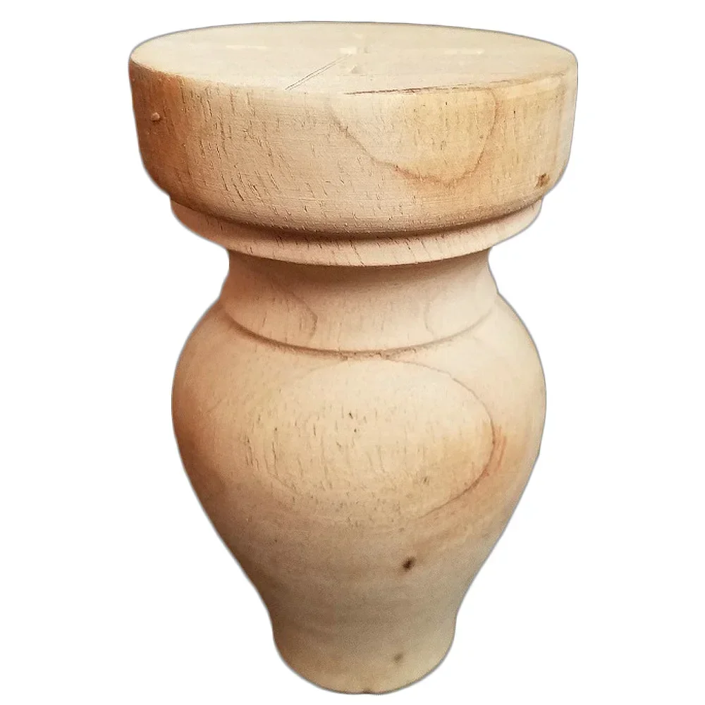1PC 10cm Furniture Legs Bed Column Cabinet Rectangular Staircase Woodcarving Cylindrical Furniture Decal Wood Carved Applique
