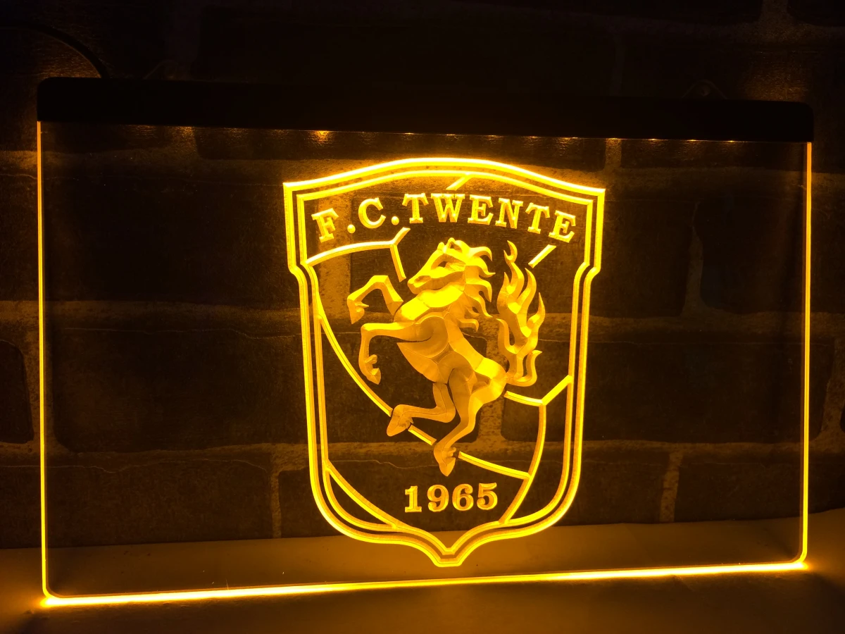 Fc Twente Enschede Eredivisie Football LED Neon Sign-3D Carving Wall Art for Home,Room,Bedroom,Office,Farmhouse Decor