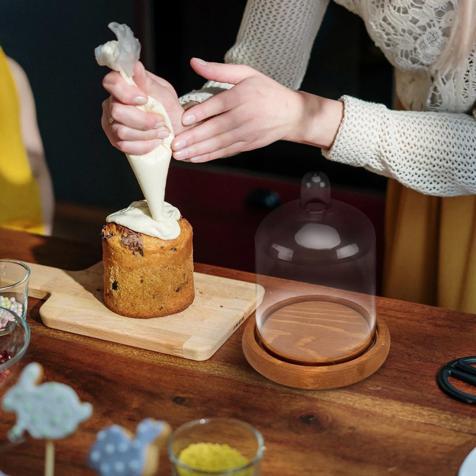 

1Pcs Eternal Flower Display Dome Pc Bell Jar Cover Clear Micro Landscape Pc Display Cover for Decoration Gift Collection