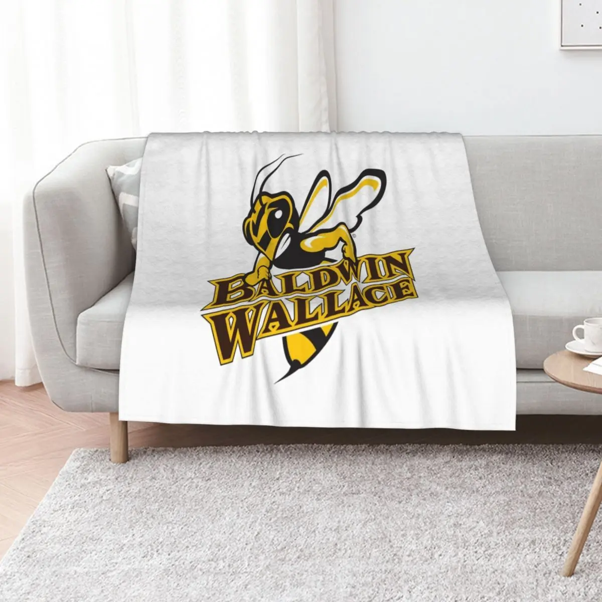 Baldwin Wallace University yellowjackets Throw Blanket for babies Luxury Decoratives Hair Furry Beach Blankets