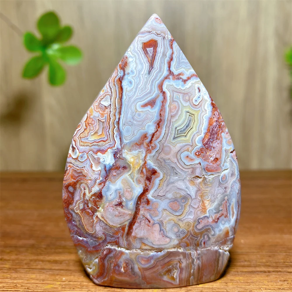 Natural Mexican Lace Agate Free Form Flame Shape Torch  Mineral Specimen Reiki Meditation Energy Chakra Witchcraft Healing Gfts
