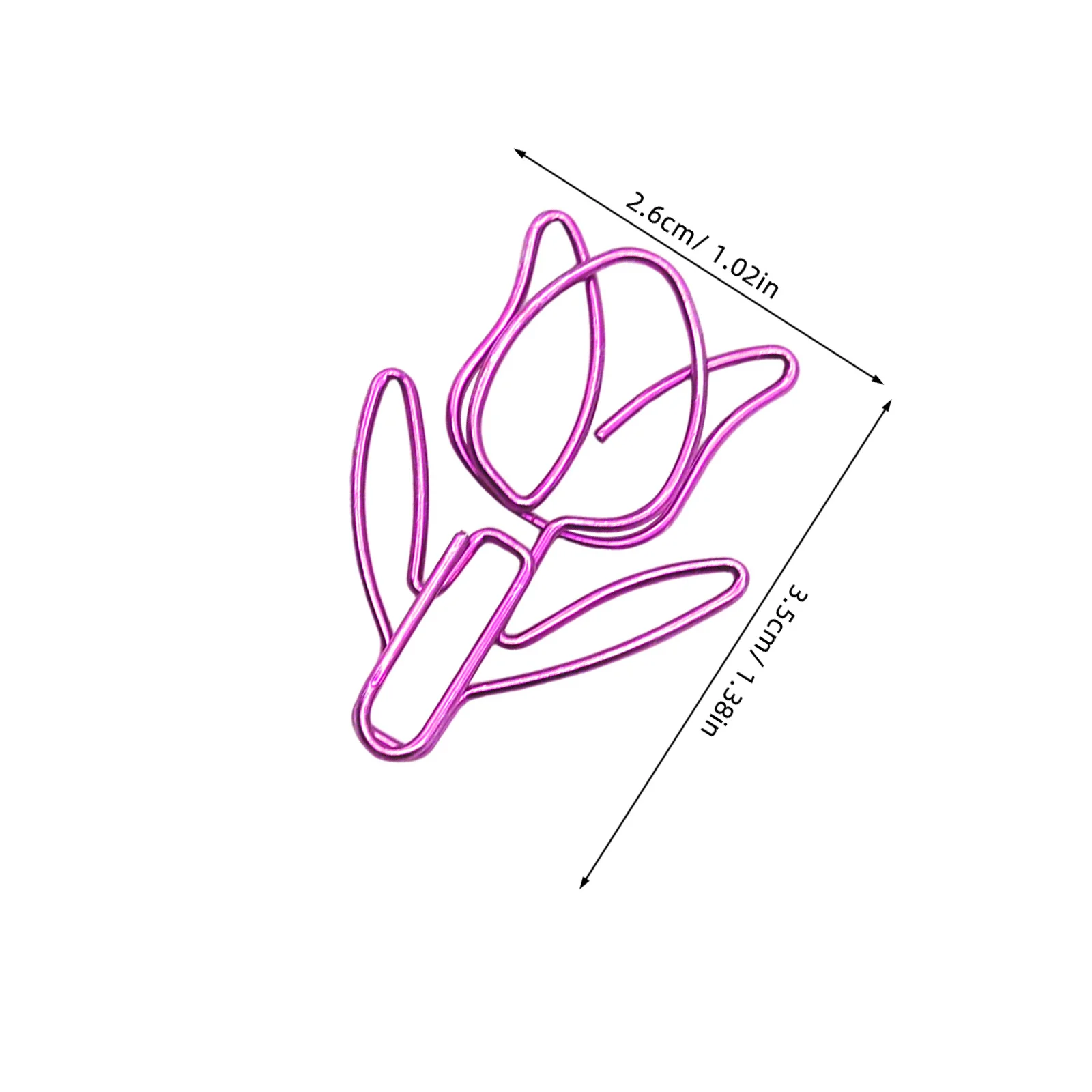 60 قطعة مشابك ورق معدنية على شكل توليب تصميم زهرة إبداعية لتنظيم المكتب والمدرسة مقاطع زخرفية متعددة الألوان لـ #6