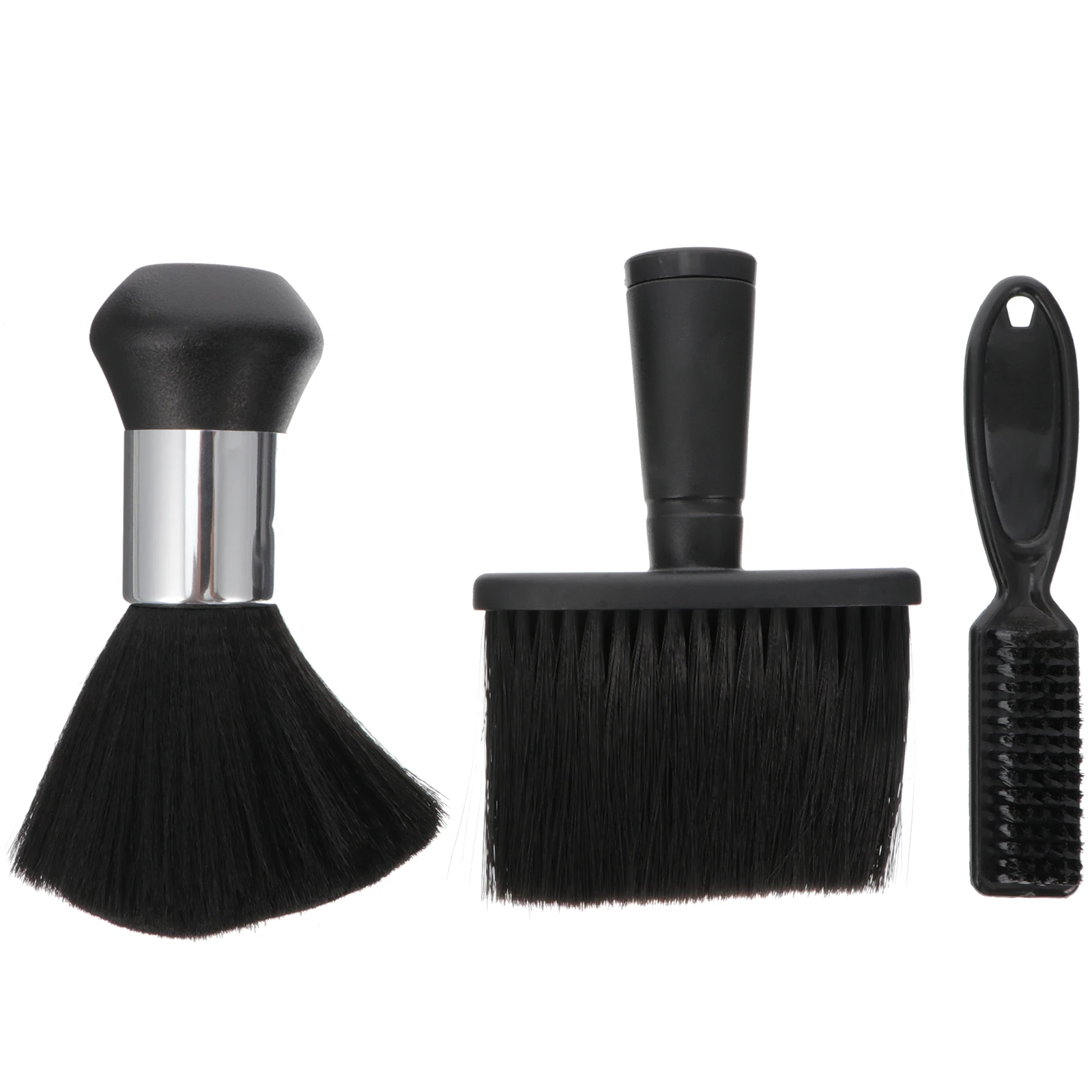 

3 Pcs Hair Cleaning Tool Brush Soft Neck Duster for Barber Shop Salon Plastic Handle Different Size Lightweight Strong Portable
