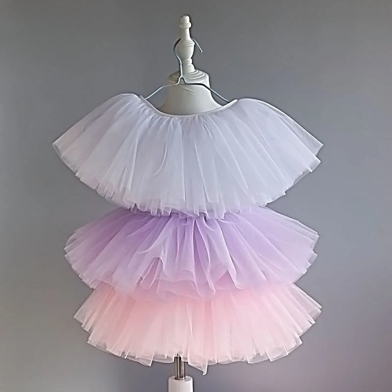 Respirant et confortable mode polyvalente enfants Ballet danse Sarong filles âgées Bustier maille jupe Ballet jupe danse