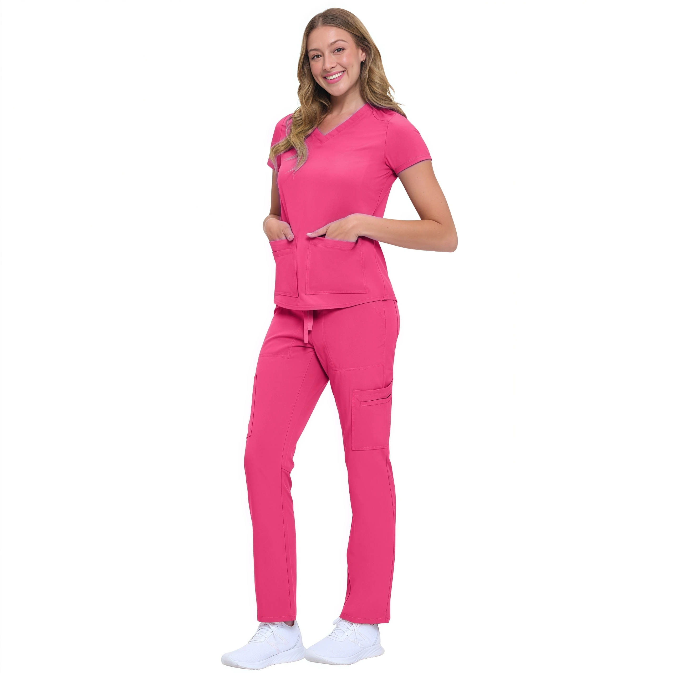 New Women Scrubs Uniform Sets Medical Hospital Dental Clinic Surgical Clothes Doctor Nurse Accessories Beauty Salon Workwear