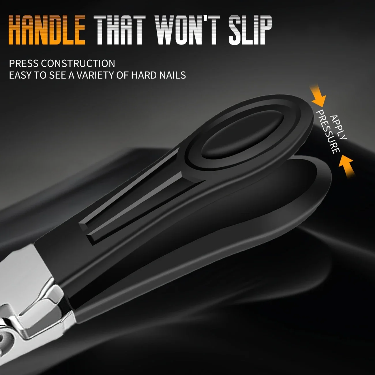 กรรไกรตัดเล็บคุณภาพสูงด้ามยาวสีดํา Textured Grip มเล็บมือตัดเล็บหนา Hard กรรไกรตัดเล็บเท้าเครื่องมือ