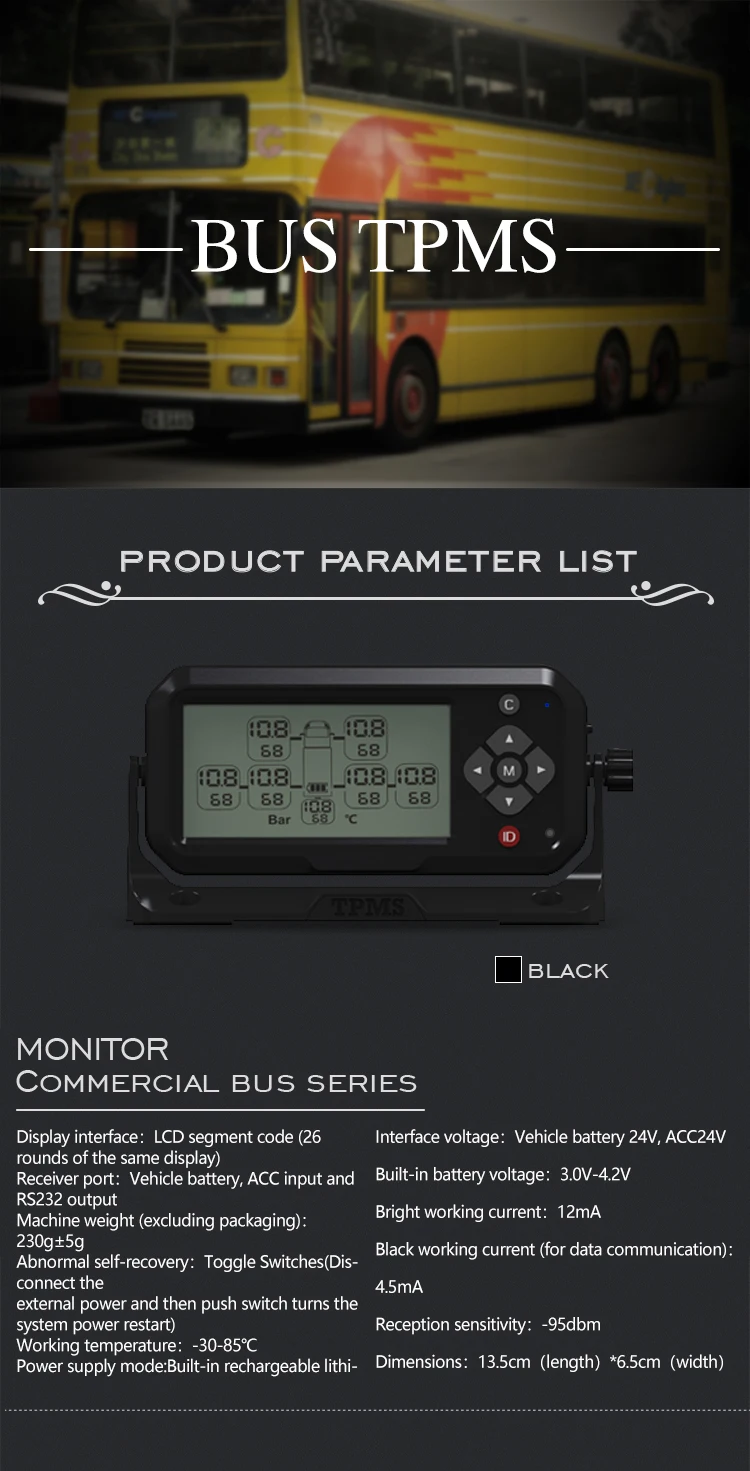 درجة الحرارة العادية الخارجية 8 مللي متر صمام فوهة أجهزة استشعار قطر الخيط شاحنة/مقطورة نظام مراقبة ضغط الإطارات