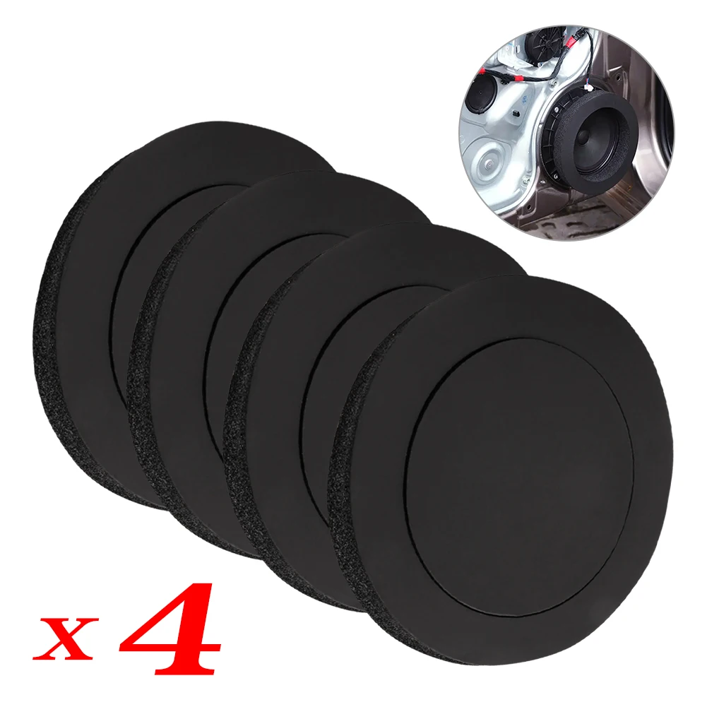 

4pcs 6.5inch Pad Cotton Car Speaker Ring Sound Insulation Accessories Audio Enhancer System Soundproof Ring Pad Bass Door Trim