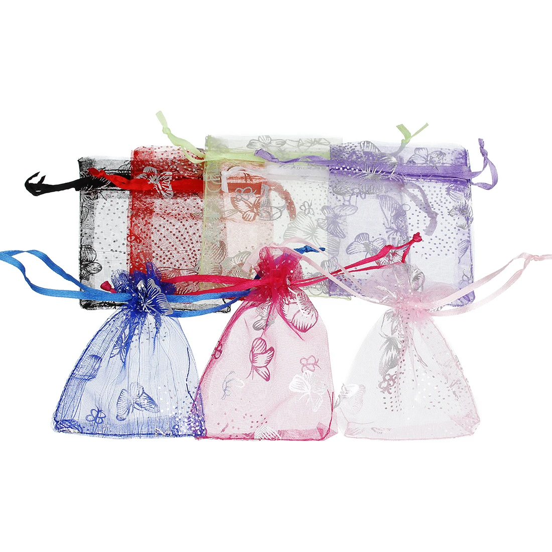 

25pcs Organza Bags Colorful Butterfly Jewelry Bags Drawstring Pouches For Wedding Party Decoration Candy Jewelry Packaging Bags