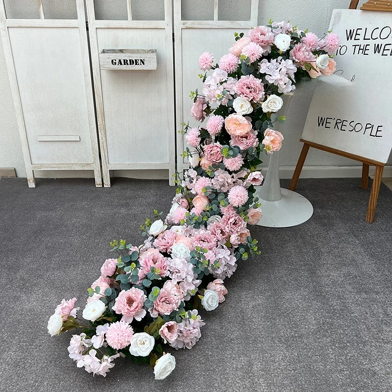 200CM Wedding Tail Flower Arrangement Wedding Banquet Artificial Silk Flower Decoration Peacock Tail Wedding Floral Arrangement