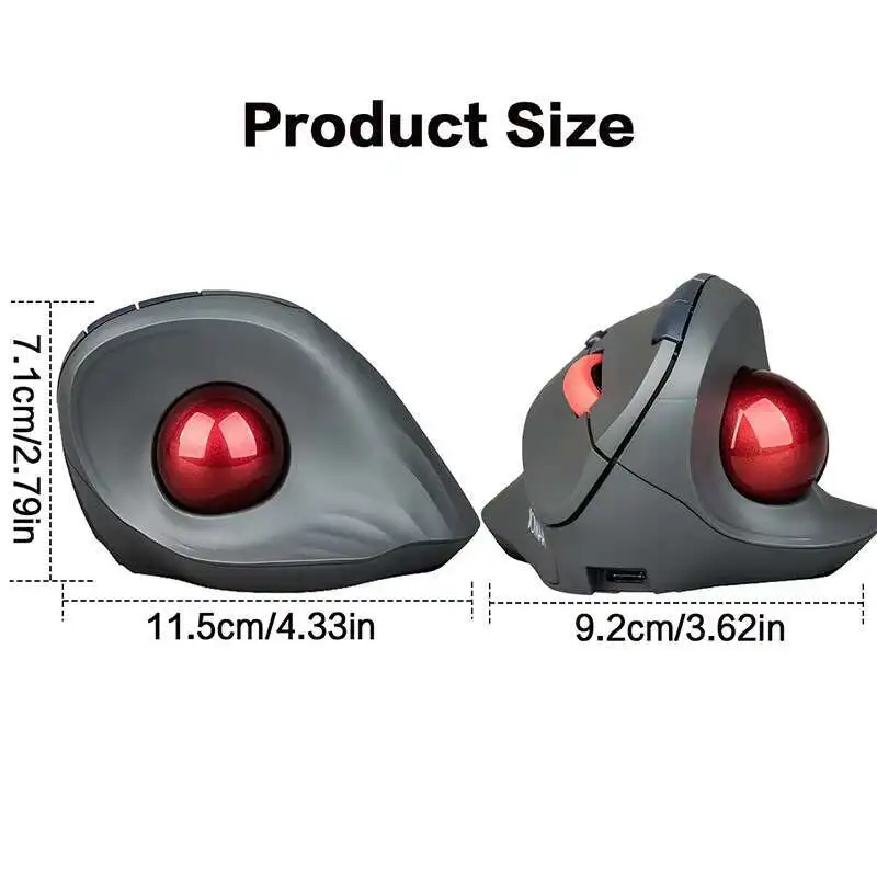 Ergonomic Bluetooth 5.0 Dual - Mode Wireless Trackball Mouse