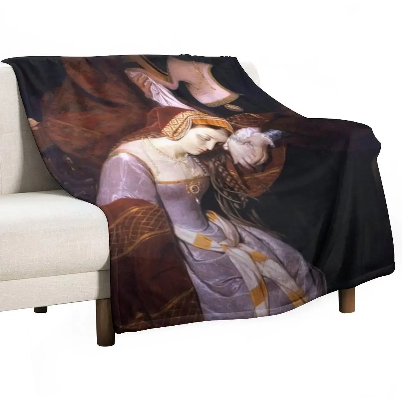 Anne Boleyn in the Tower by Edouard Cibot | The six Throw Blanket bed plaid Travel Hairy Blankets