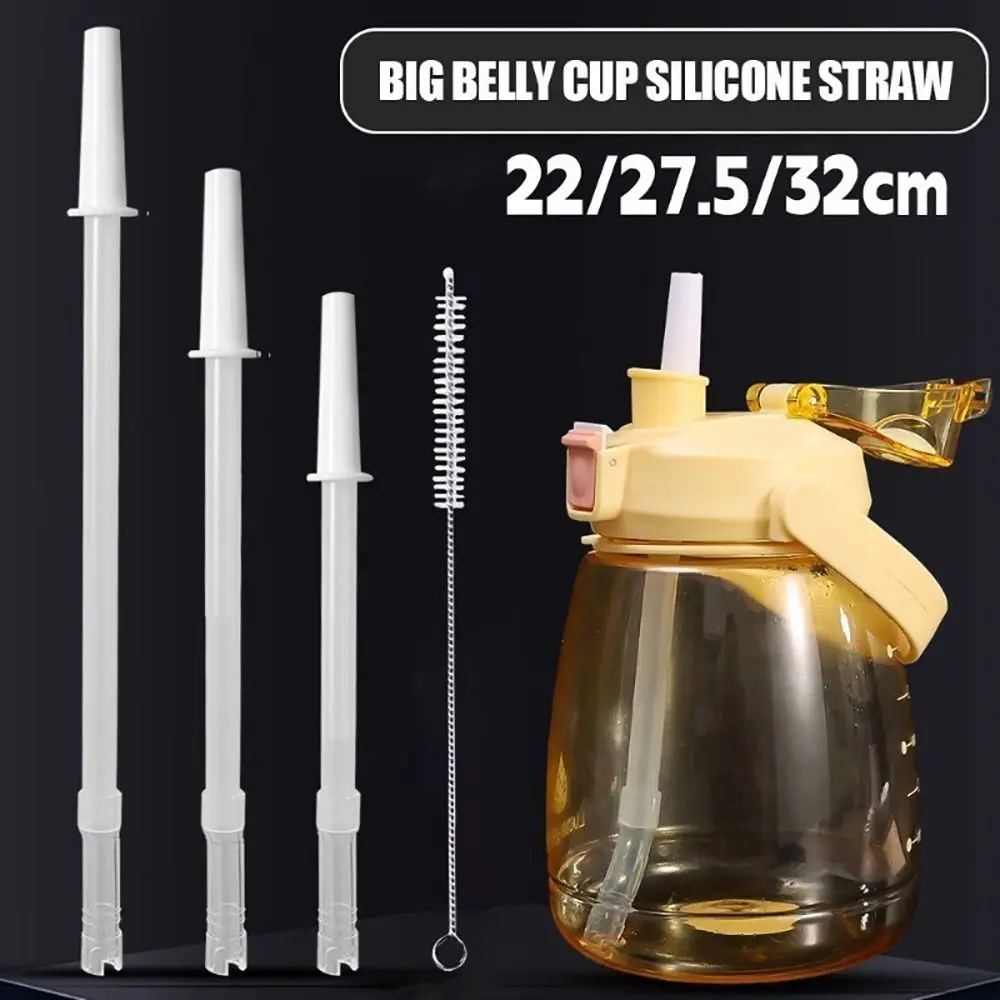 1Pcs Removable Reusable Big Belly Cup Straw Silicone Universal Bottle Straw Direct Drinking Cup 22/27.5/32cm for Cille and Other