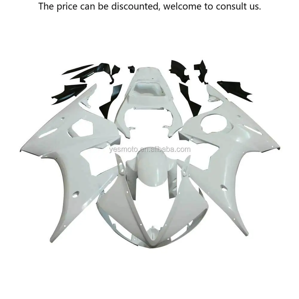 

Unpainted ABS Injection Bodywork Set White Fairings Kit For YAMAHA YZF R6 2005