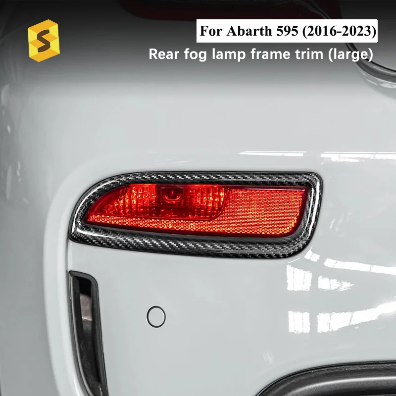 

Real Hard Carbon Fiber Rear Fog Lamp Frame Trim Sticker For Abarth 595 2016-2023 2022 2021 2020 2019 2018 2017 Scr-Resistant