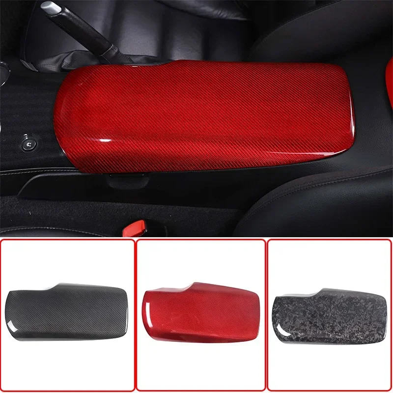 

For Chevrolet Corvette C6 2005-2013 Real Carbon Fiber Car Center Armrest Box Protective Cover Decoration Sticker Car Accessories