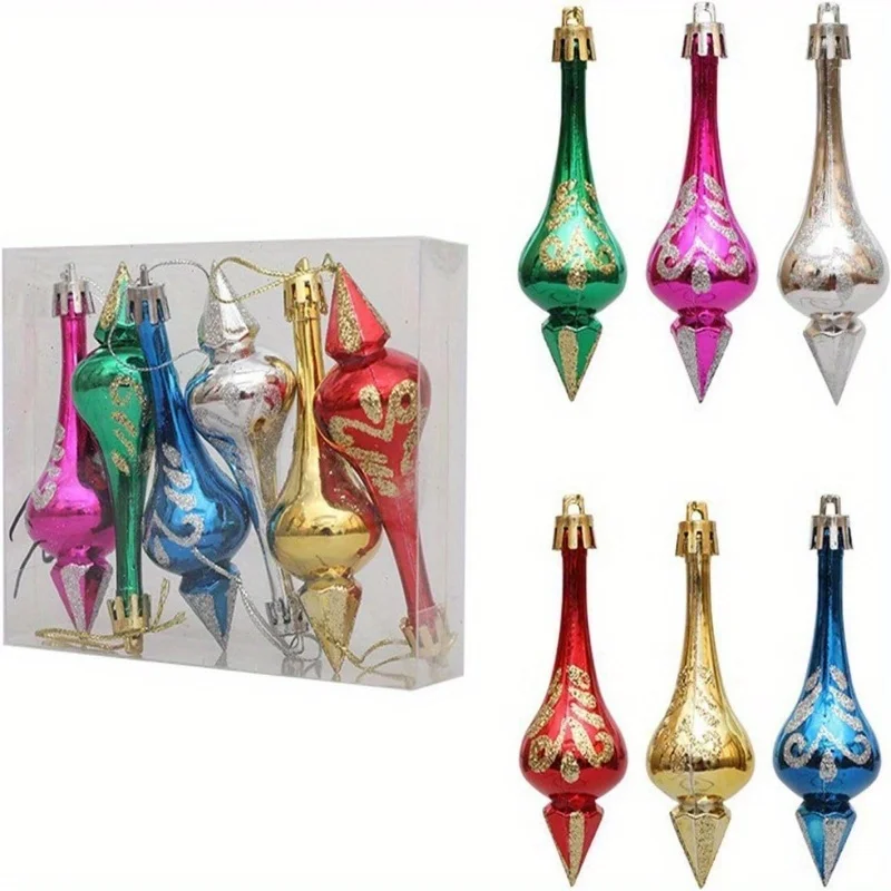 

Christmas Tree Topper Gourd Shape Xmas Tree Decor Small Shatterproof Crafts