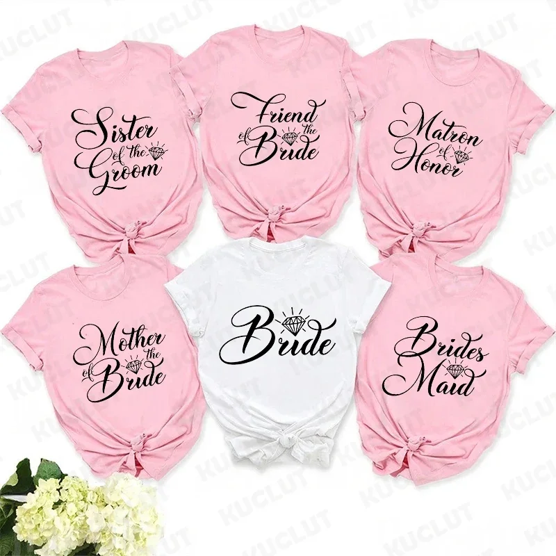 Families of The Groom & Bride T-shirt for Shower Wedding Bachelorette Hen Party Blouses Team Bride Matron of Honor EVJF Tops