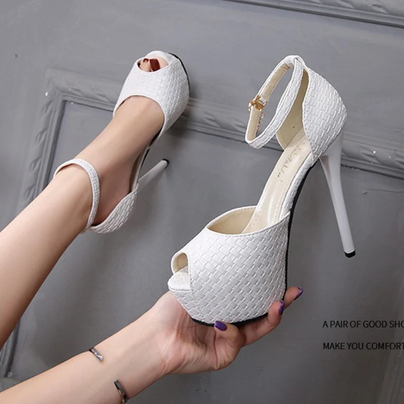 2024 Women 10/14cm High Heels 4.5/2cm Platform Pumps Red Bottom Thin Heels Peep Toe Prom Luxury Elegant Soft Leather Shoes