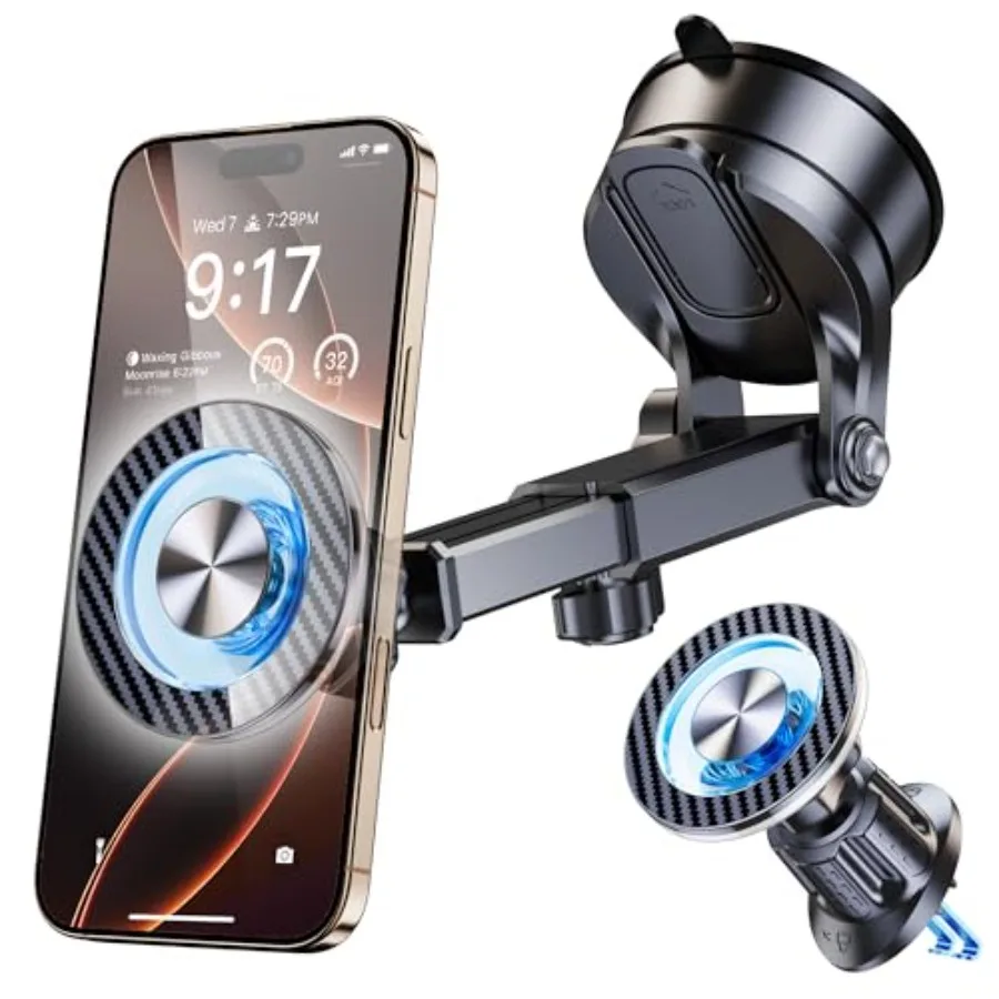 

2025 Upgraded Strongest Magnet MagSafe Magnetic Phone Holder for Car Dashboard Windshield Vent Mount Cell Stand Compatible with