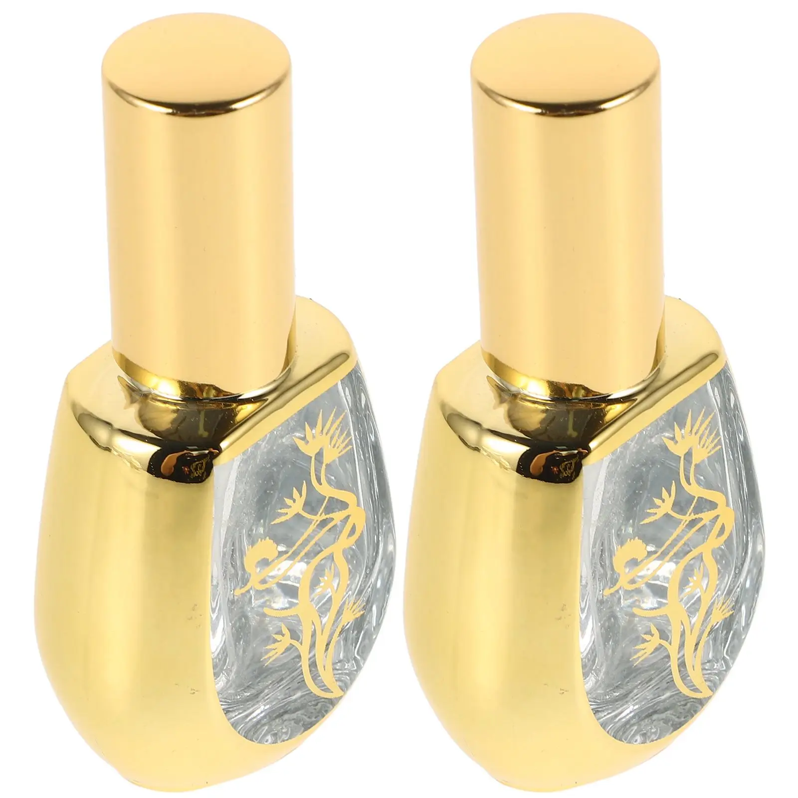 

2pcs Perfume Empty Glass Spray Travel Essential Oil Luxury Golden Plating Perfume Bottles Empty Rose Airtight Refillable