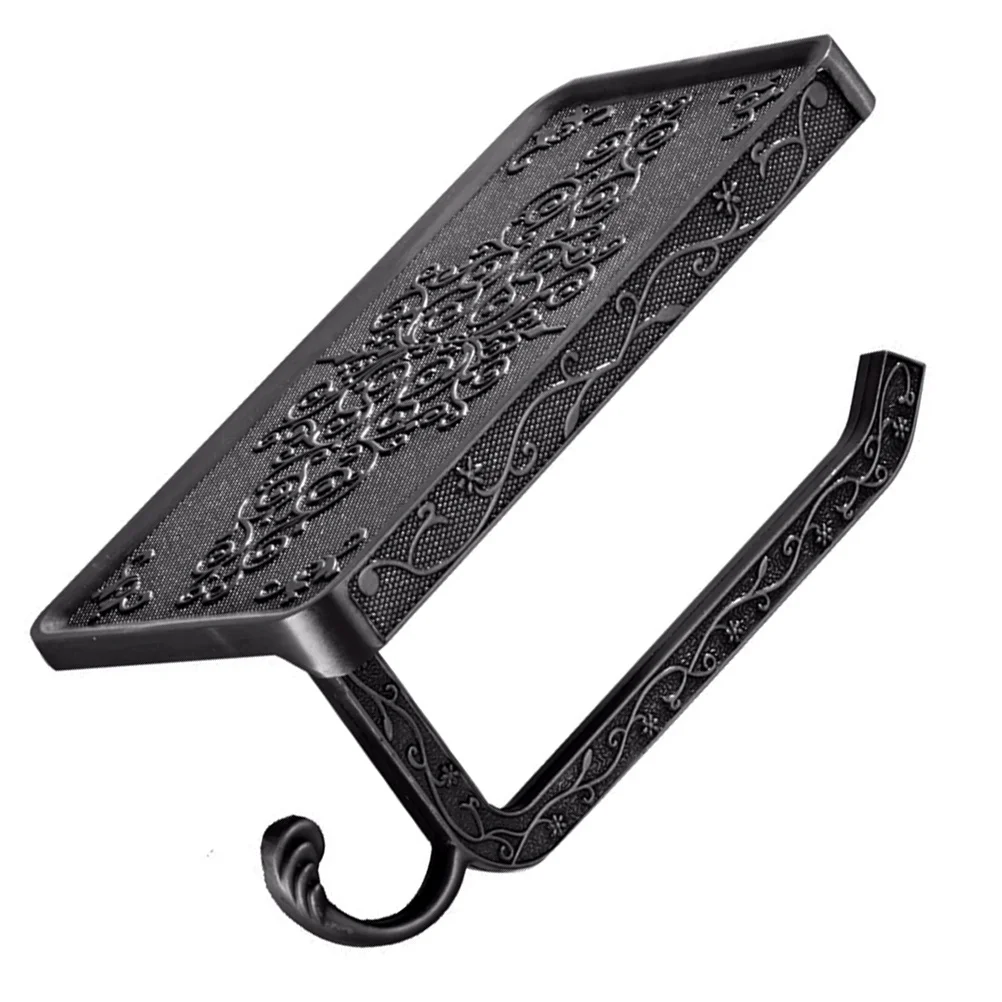 

Настенный держатель для туалетной бумаги в ретро-стиле из алюминия с полкой для хранения, 1 шт.