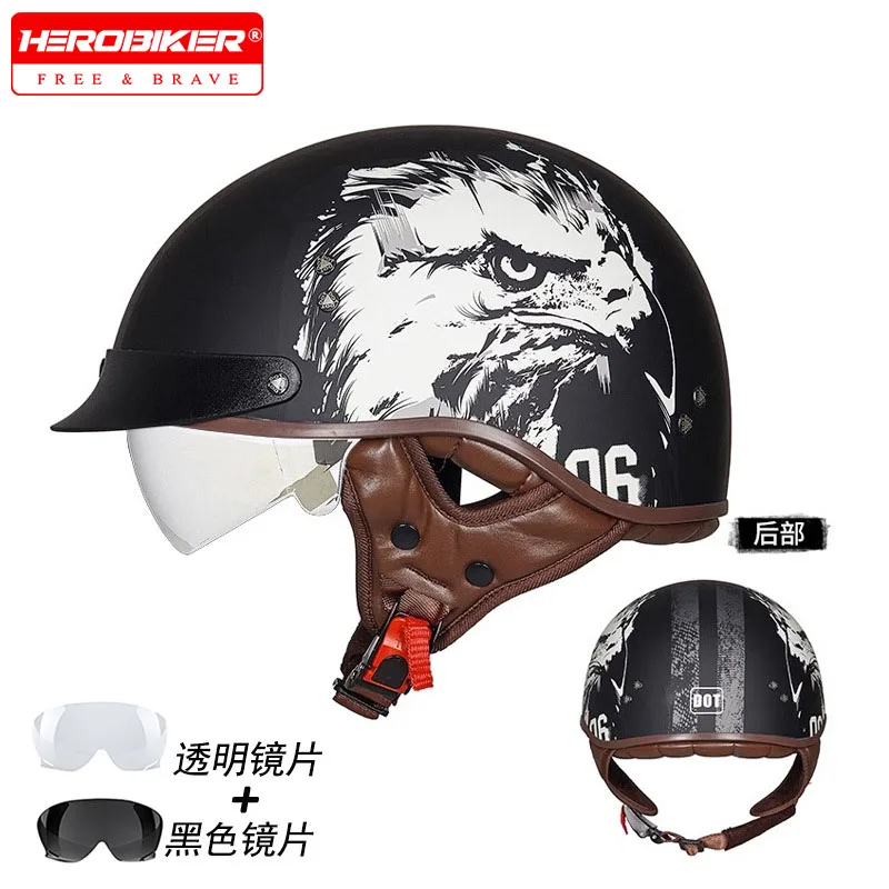 

Vintage Motorcycle Helmet Open Face Helmet Half Helmet Motorcycle Face Safety Helmet Retro Scooter Motorbike Half Helmet