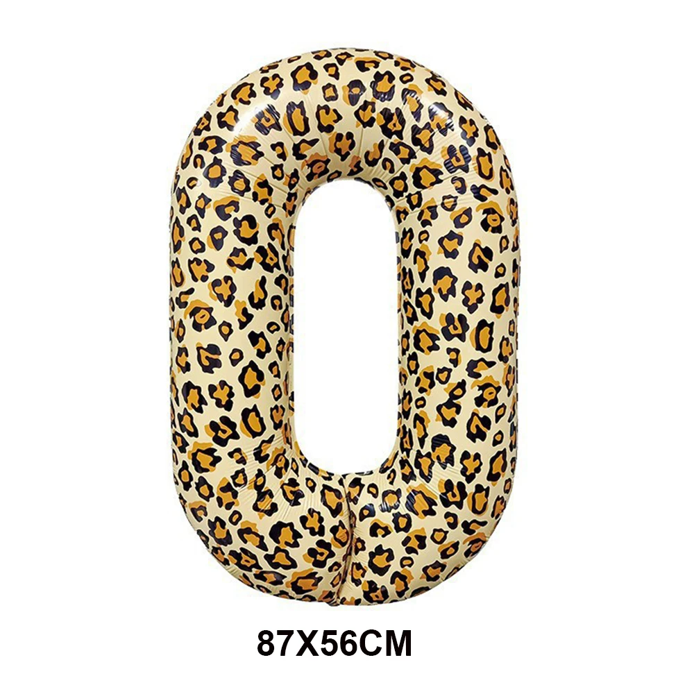 32inch Leopard Number Zero 0 1 2 3 4 5 6 7 8 9 Balloons Animal Theme Birthday Party Decorations Balloon