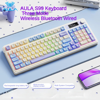 AULA S99 Membrane KeyboardWireless Bluetooth Wired Three Mode RGB Gamer Keyboards Office Typing Mute 99 Keys gaming Keyboard