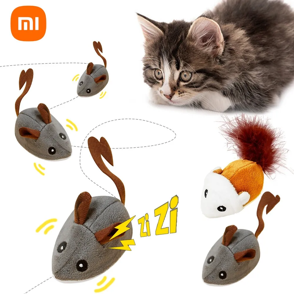 Xiaomi Smart Running Mouse Cat Toy Interactive Random Moving Electric Cat Teaser Toys Simulation Mice Self-Playing Plush Toys