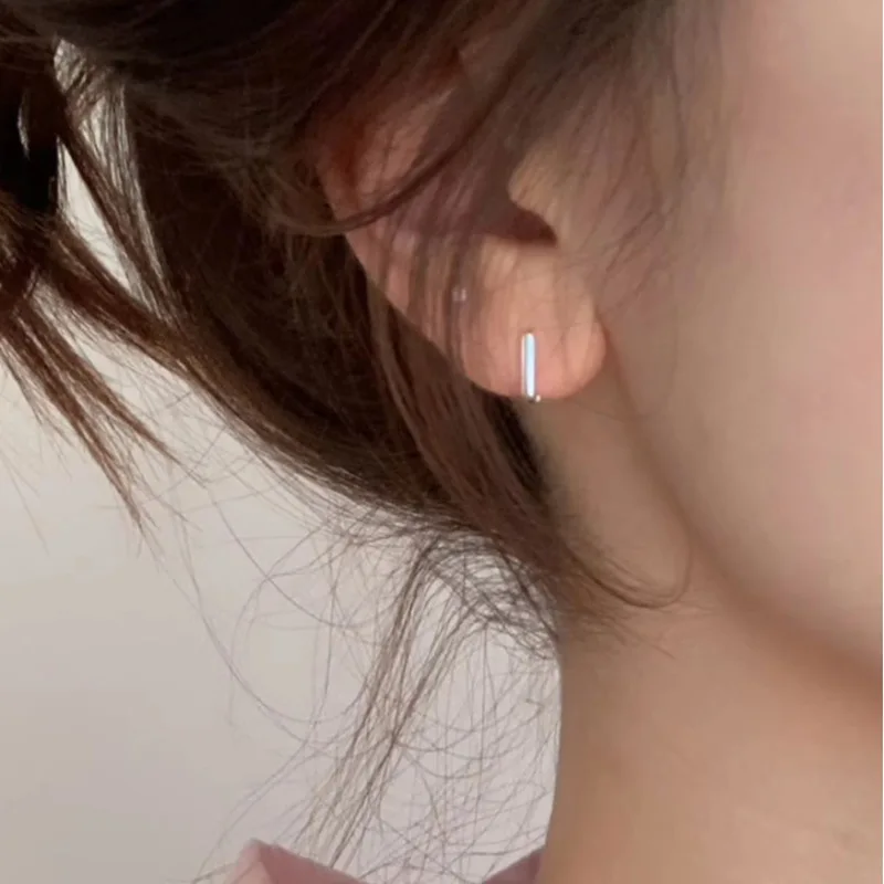 بسيطة 925 فضة لطيف رسالة D هوب أقراط للمرأة موضة ثقب المجوهرات Aretes De Mujer هدية حفلة