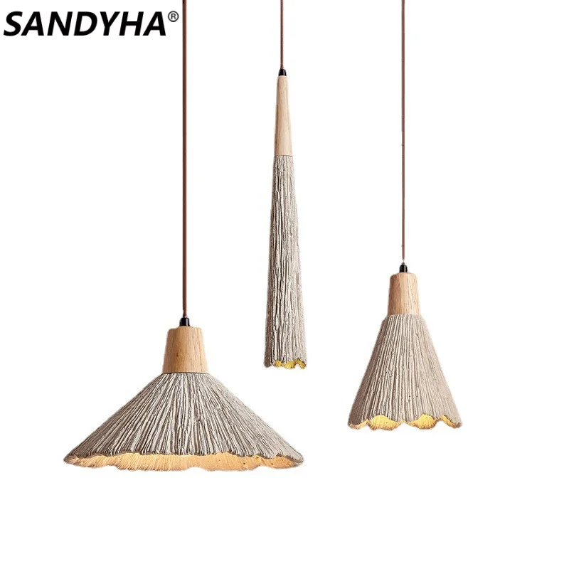 

Nordic Ceiling Led Chandelier Living Room Decoration Cement Lamp Modern Restaurant Home Surprise Quiet Wind Bedroom Bedside