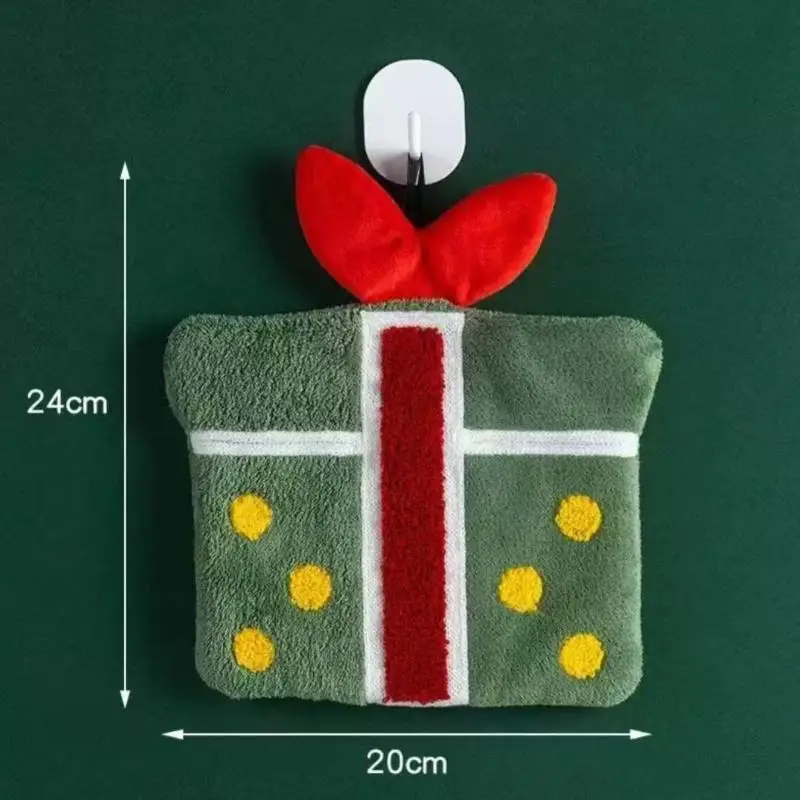 Christmas Style Coral Fleece Hand Towels Super Absorbent Thick Soft for Kitchen Bathroom Household Daily Use Xmas Present